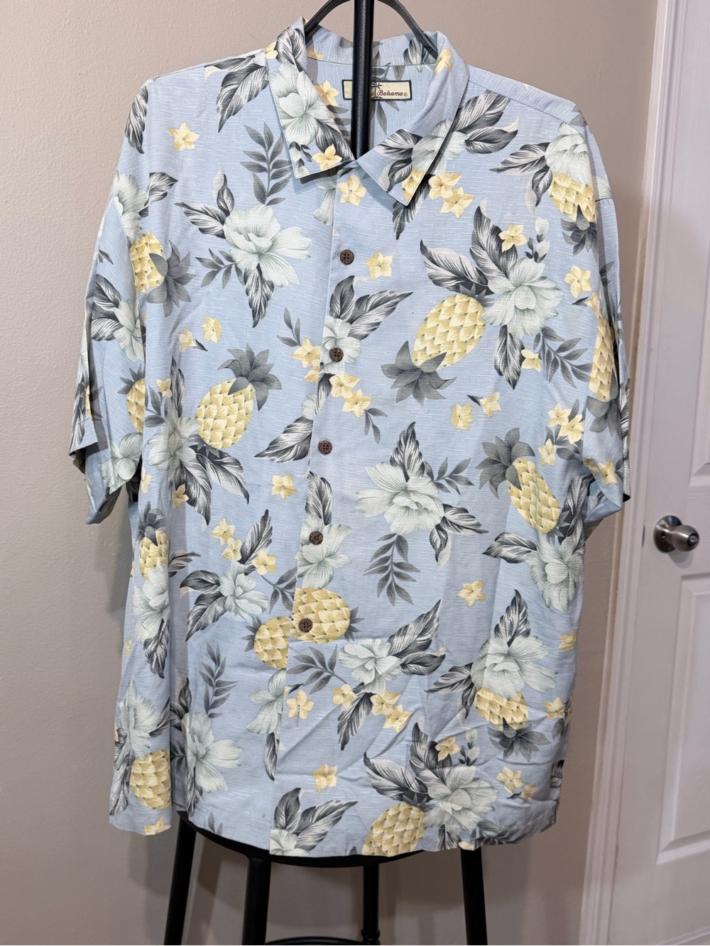 Tommy Bahama Light Blue Pineapple & Floral Button-Up Shirt